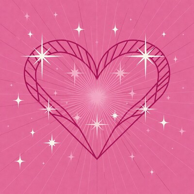 Pink sparkling heart illustration