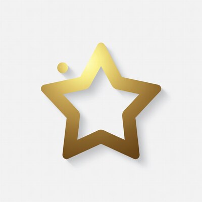 Golden Star Icon on White