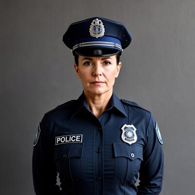 Female police officer in uniform