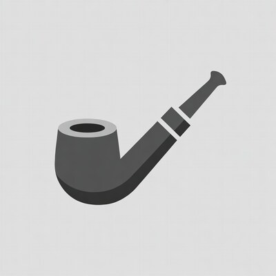 Gray tobacco pipe illustration