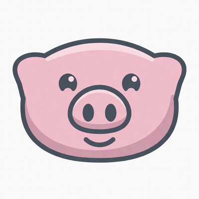 Cute pink pig face illustration
