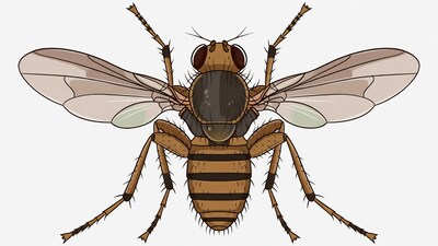 Hoverfly Illustration on White Background