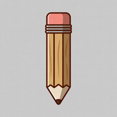 Pink eraser wooden pencil illustration