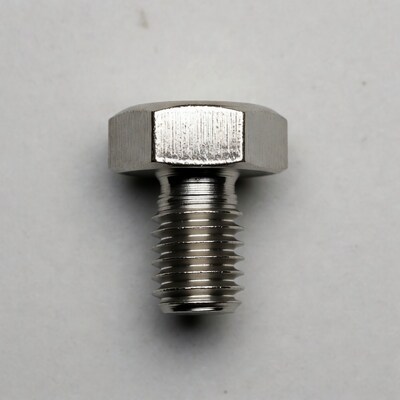 Shiny silver hex bolt