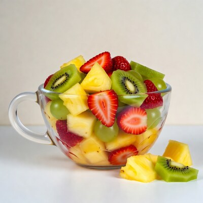 Fruit Salad in Glass Mug