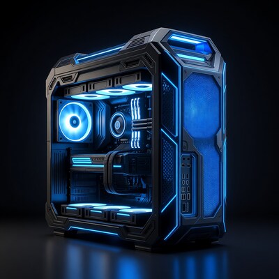 Blue LED Gaming PC Case