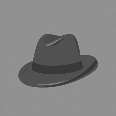 Gray fedora hat illustration