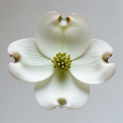 White Dogwood Flower Closeup
