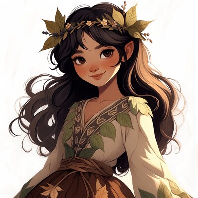 Elf girl with leaf crown