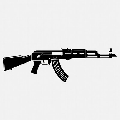AK-47 Silhouette Illustration