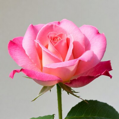 Pink Rose on Stem