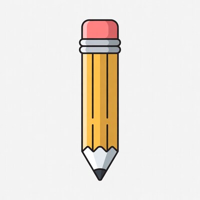 Yellow pencil with eraser