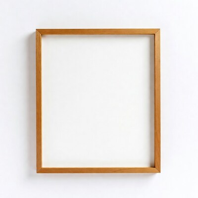 Empty wooden picture frame
