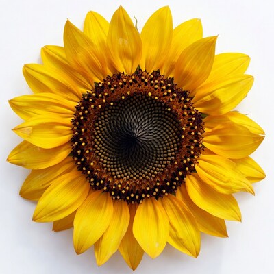 Sunflower on white background