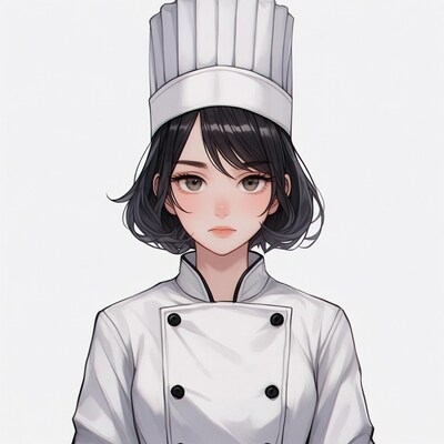 Anime girl in chef uniform