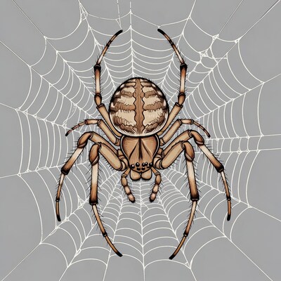 Spider in web illustration