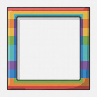 Rainbow Colored Empty Frame