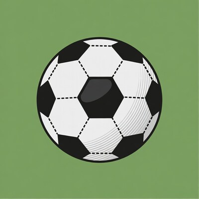 Soccer Ball on Green Background