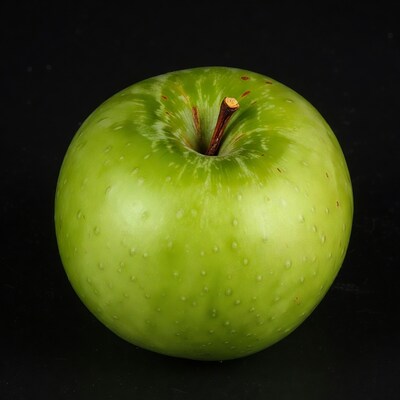 Green apple with stem