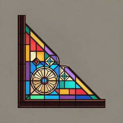 Colorful Triangular Stained Glass Window
