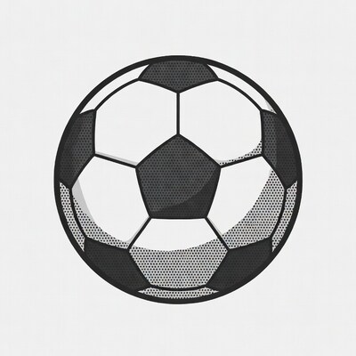 Black and white soccer ball illustration