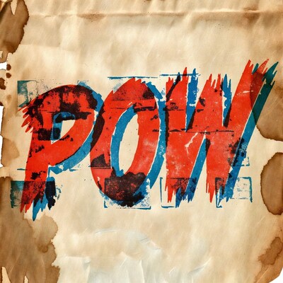 Pow Text on Aged Paper