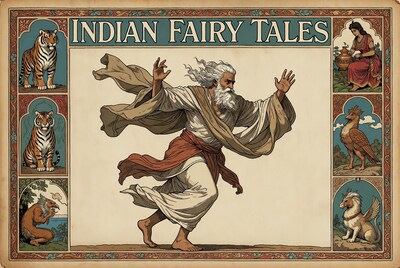Indian Fairy Tales Vintage Illustration