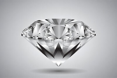Shiny Diamond on Gray Background