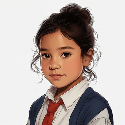 Asian girl in school uniform