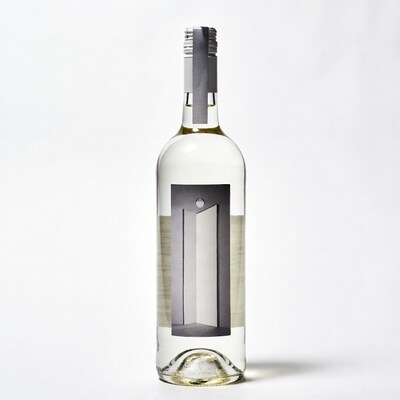 White Wine Bottle with Minimalist Label