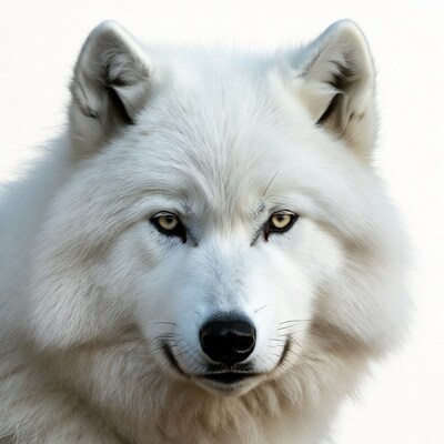 White wolf close-up portrait