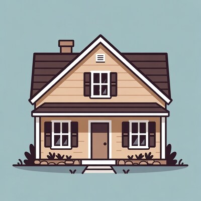Cartoon House with Porch