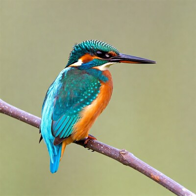 Kingfisher perched on branch