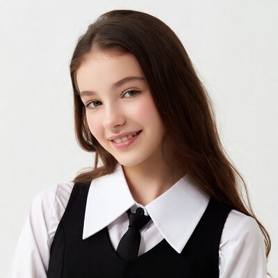 Girl smiling in school uniform