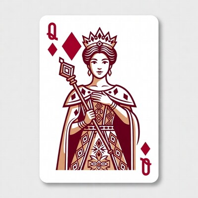Queen of Diamonds Card Illustration