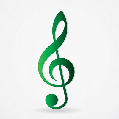 Green Treble Clef Illustration