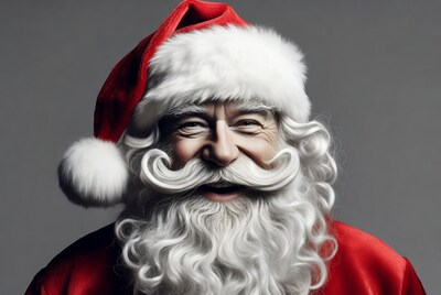 Smiling Santa Claus with white beard