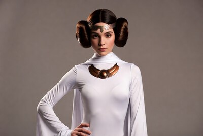 Woman in Princess Leia costume