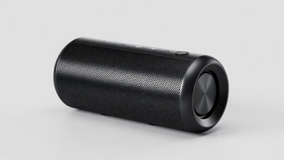 Black Cylindrical Portable Bluetooth Speaker