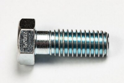 Hex Head Bolt on White Background
