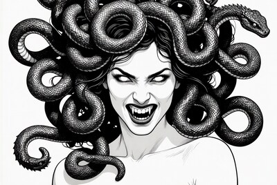Medusa with Snakes in Hair
