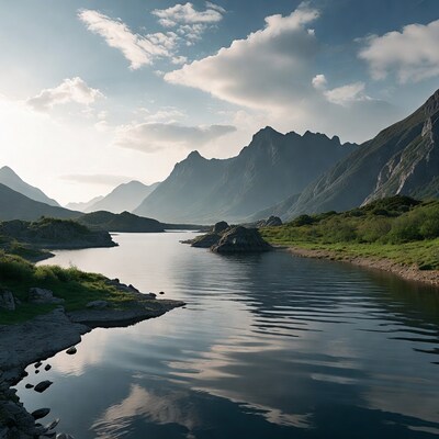 Mountain Lake with Reflections