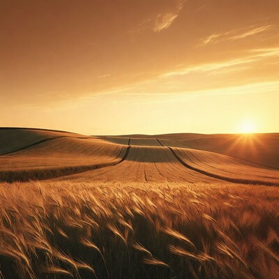 Golden Wheat Fields at Sunset