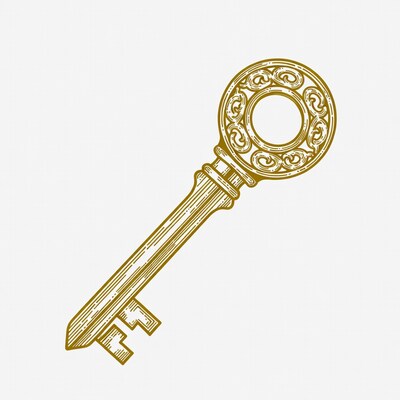 Ornate Golden Key Illustration