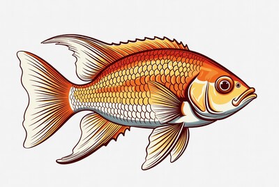 Golden Koi Fish Illustration