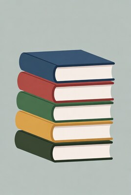 Stack of colorful books illustration
