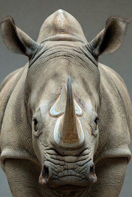 Close-up of white rhinoceros face