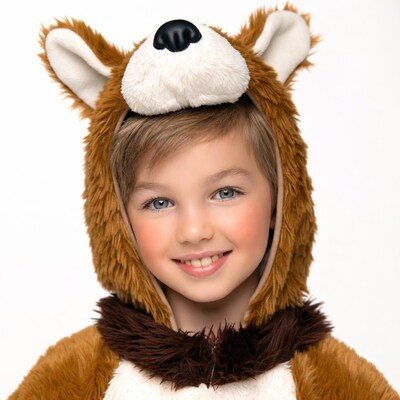 Boy wearing fox costume