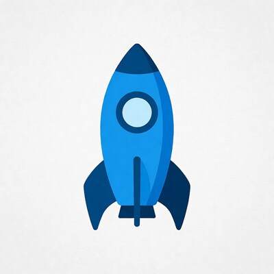 Blue Rocket Illustration