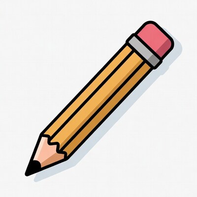 Yellow pencil with eraser